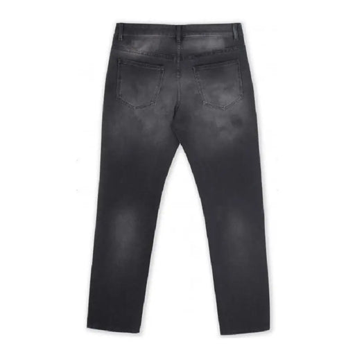 Graue Givenchy Herren-Jeans aus Baumwolle, hergestellt in Italien, Größe IT 44810. Die Rückseite zeigt verwaschenen, schwarzen Used-Look-Denim und klassische Taschen.