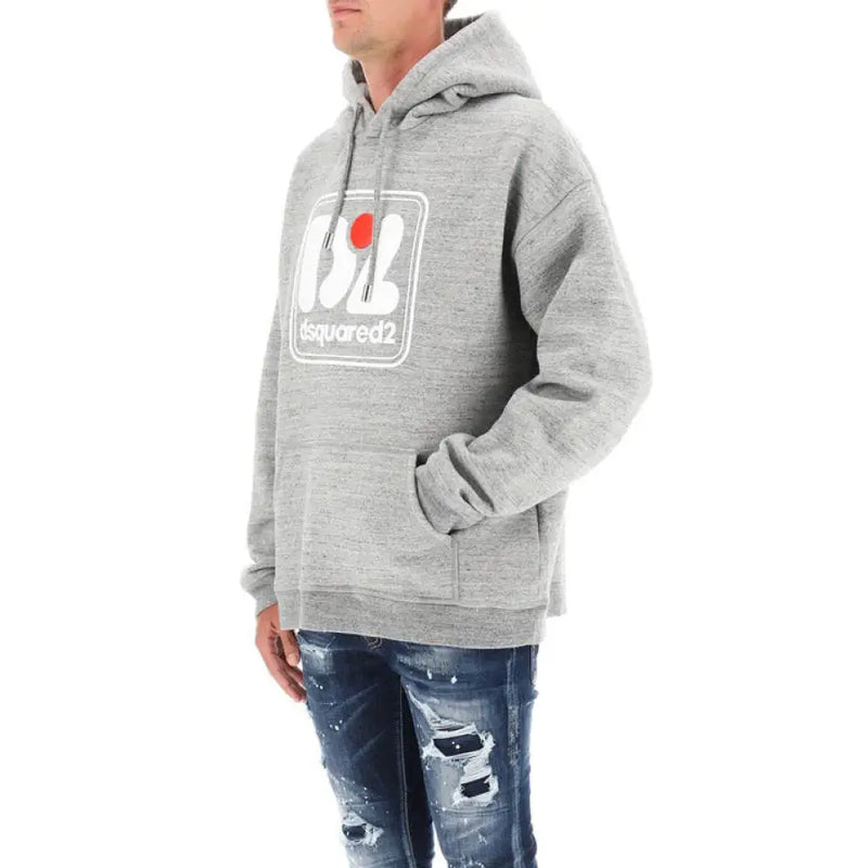 Gray hooded sweatshirt displayed as part of the Gray Hooded Sweatshirt product presentation