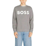 Gray Boss Men sweatshirt with BOSS printed in white letters on the front