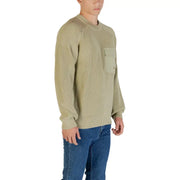 Olive Green Ribbed Knit Sweater displayed as a fashionable and comfortable clothing item