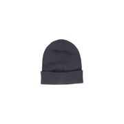 Dark gray ribbed knit beanie with folded cuff, a grey plain slip on winter cap for women
