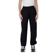Guess active women black printed fleece joggers with laces featuring a subtle logo on the thigh