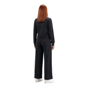 Guess Active women black sweatshirt modal blend with relaxed fit ribbed cuffs paired with matching wide-leg pants