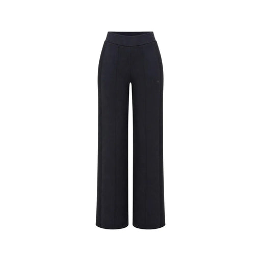 Schwarz Guess Active Lyra Damenhose mit geradem Bein, weitem Schnitt und dezentem Markenlogo am Oberschenkel
