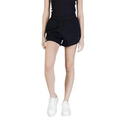 Guess Active Schwarze sportliche Damenshorts mit Kordelzug im Bund und Seitentaschen