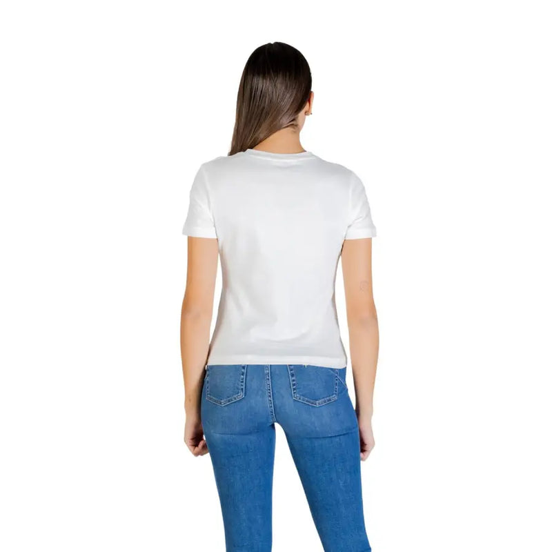 Guess Active white cotton round neck short sleeve t-shirt for women