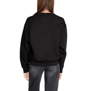Guess Active women’s black oversized crewneck sweatshirt with relaxed fit ribbed cuffs and printed round neck design
