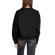 Guess Active women’s black oversized crewneck sweatshirt with relaxed fit ribbed cuffs and printed round neck design