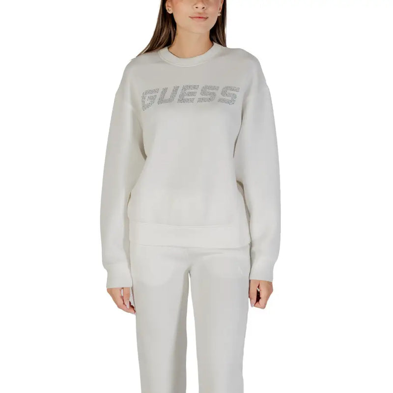 Guess Active Schwarzes Damen Sweatshirt mit Druck und Rundhalsausschnitt
