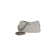 Guess Hellgraue Schultertasche mit Monogrammmuster und verstellbarem Riemen