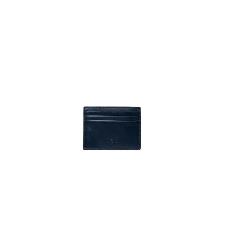 Dark navy leather Guess men wallet with subtle stitching and minimalist design 7.5x10 cm for fall winter use