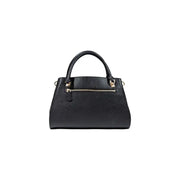 Guess black polyurethane handbag with textured surface gold-tone zipper and hardware with shoulder strap