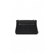 Guess black shoulder bag for women in textured leather with gold-tone zipper and hardware crossbody style