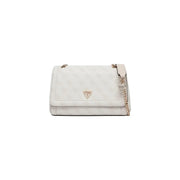Guess brown printed polyurethane handbag with gold chain strap