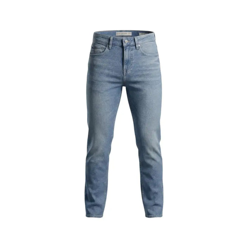 Guess Herrenjeans aus hellblauem Baumwoll-Stretch-Denim mit schmaler Passform und klassischem Fünf-Taschen-Design