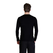 Guess Schwarzer Herren-Langarmpullover mit Rundhalsausschnitt aus angenehmem Material, geeignet für die Freizeit.