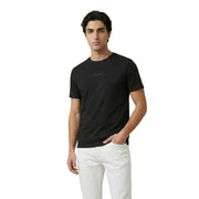 Schwarz Guess Männer t-shirt Aus Baumwollstoff mit dezent gesticktem Logo auf der Brust für lässige Kleidung