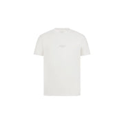 Guess men’s white round neck cotton t-shirt with a minimalist design and subtle chest logo