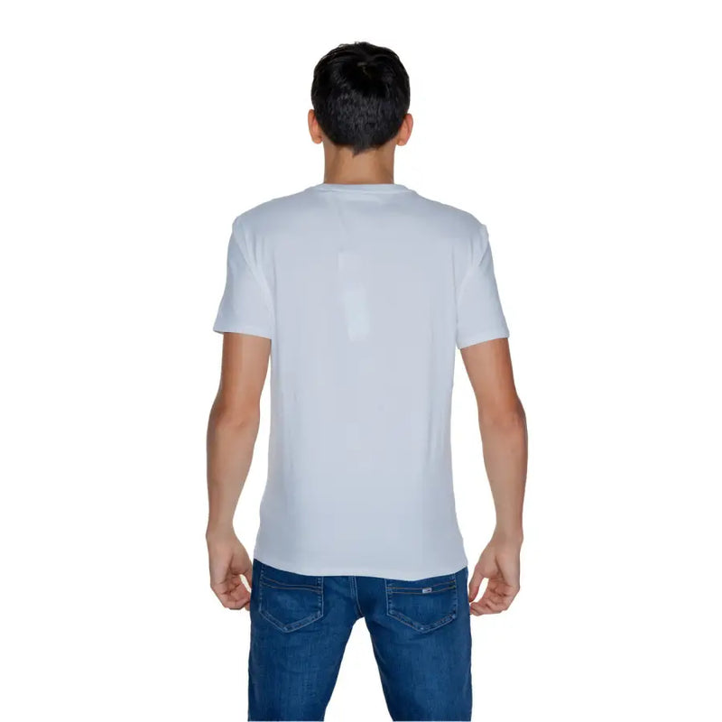 Hellblaue Baumwolle t-shirt mit Rundhalsausschnitt und kurzen Ärmeln für Herren von Guess weißes Rundhalskleid t-shirt Produkt