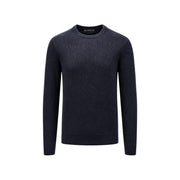 Guess NESTOR Herrenpullover in Dunkelblau mit dezentem Strukturmuster, Vorderansicht