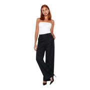 Guess Schwarze Damen-Viskosehose „Bastienne“ mit weitem Bein, elegantem Schnitt und dezentem Seitenschlitz.