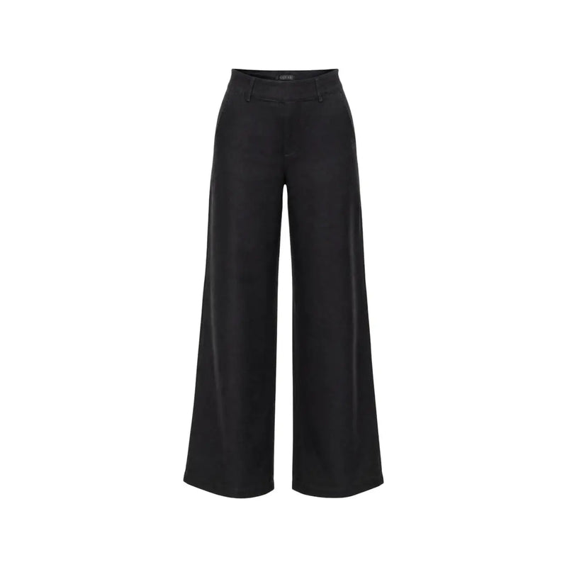 Guess Schwarze Viskosehose „Bastienne“ für Damen mit weitem Bein, hohem Bund und elegantem, minimalistischem Design.