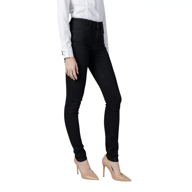 Guess Schwarze Damen-Jeans aus Baumwoll-Stretch-Denim mit hohem Bund, schmaler Passform und figurbetontem Design