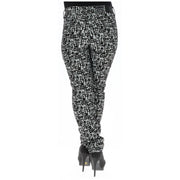 Guess Schwarze Damen-Baumwollhose mit Taschen und einem abstrakten schwarz-weißen Muster
