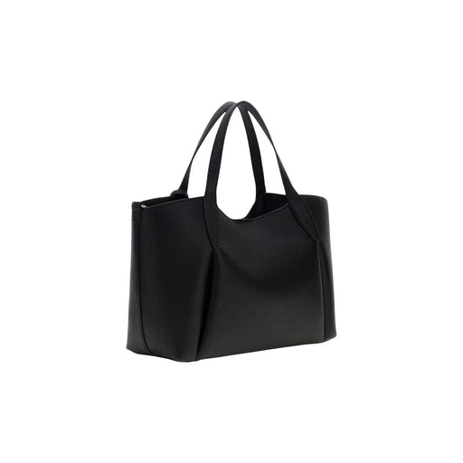 Guess Schwarze Damen-Tragetasche aus Kunstleder mit strukturierter Form und doppeltem Design top Griffe mit den Maßen 35x25x12 cm
