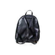 Black faux leather Guess women rucksack with multiple pockets adjustable straps and gold-tone hardware
