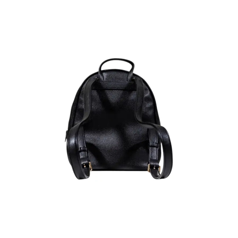 Black faux leather Guess Women Polyurethane Zip Rucksack with adjustable shoulder straps