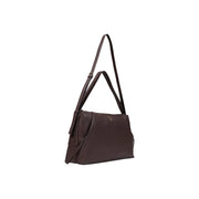 Guess women brown polyurethane handbag 43x23x12 cm with sleek dark brown leather shoulder bag and minimalist stitching details