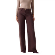 Guess Sexy braune Palazzo-Hose für Damen aus Lyocell mit weitem Bein, gerader Passform und dezenten Ziernähten.
