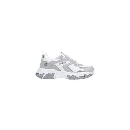 Guess graue Damen-Sneaker aus Polyester und Polyurethan, klobige Schnürung mit strukturiertem Obermaterial und Guess Logo an der Seite