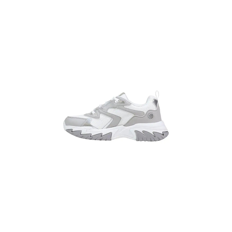 Guess women sneakers grey polyester polyurethane lace up with mesh upper and zigzag patterned midsole and textured outsole