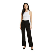 Schwarze, weit geschnittene Hose mit elegantem, tailliertem Schnitt, kombiniert mit guess Damen weißes ärmelloses Baumwoll-Top top
