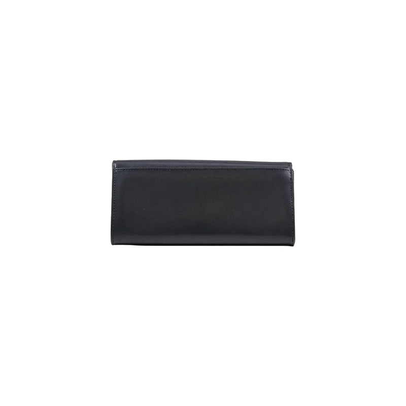 Schwarzes Lackleder Guess Damengeldbörse mit elegantem, minimalistischem Design aus Polyurethan und Knopfverschluss, 20 x 10 x 4 cm