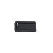 Schwarz strukturiert Guess Damengeldbörse aus Polyurethan mit Reißverschluss und Metalllaschen, 20 x 10 x 2 cm