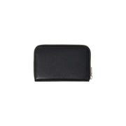 Guess Schwarze Damen-Geldbörse aus Polyurethan mit Reißverschluss, elegantem, minimalistischem Design und silberfarbenem Reißverschlussanhänger, Größe 14 x 9 x 3 cm