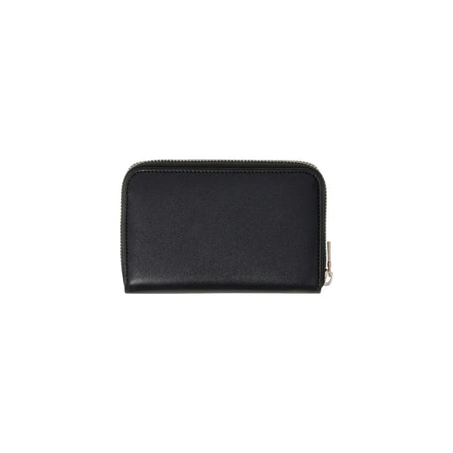 Guess Schwarze Damen-Geldbörse aus Polyurethan mit Reißverschluss, elegantem, minimalistischem Design und silberfarbenem Reißverschlussanhänger, Größe 14 x 9 x 3 cm