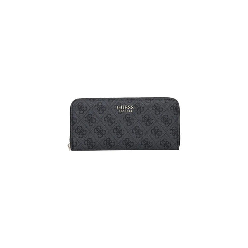 Schwarz Guess Damengeldbörse Brenton grau mit sich wiederholendem Logomuster und silberfarbenem Reißverschluss aus Polyurethan, 20 cm Größe