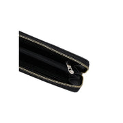 Guess Damen-Geldbörse Brenton, grau-schwarzes Leder, mit zwei Reißverschlüssen und silberfarbenen Beschlägen aus Polyurethan, 20 cm Größe