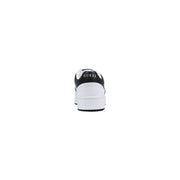 Black and white guess women white polyurethane lace up sneakers with sleek minimalist design