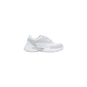 Guess women white and light gray chunky sneakers with mesh and synthetic overlays polyester lace up sport shoes