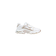 Guess women white sneakers with metallic gold accents chunky polyurethane blend lace up and textured rubber sole