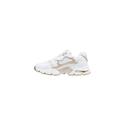 Guess women white and beige chunky sneakers with textured layered design polyurethane blend lace up shoes