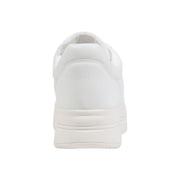 Guess women white synthetic leather sneakers with chunky sole and minimalist lace-up design