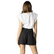 Hanny Deep women’s white cotton sleeveless top with soft puffed shoulders and a relaxed fit