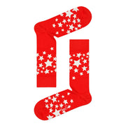 Happy Socks Damenunterwäsche aus rotem Baumwollmischgewebe mit verspieltem weißen Sternenmuster in Größe S, festliches Design
