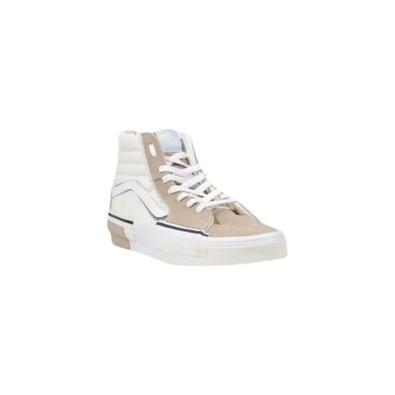 Beige and White High Top Vans Sneaker showcased displaying stylish footwear